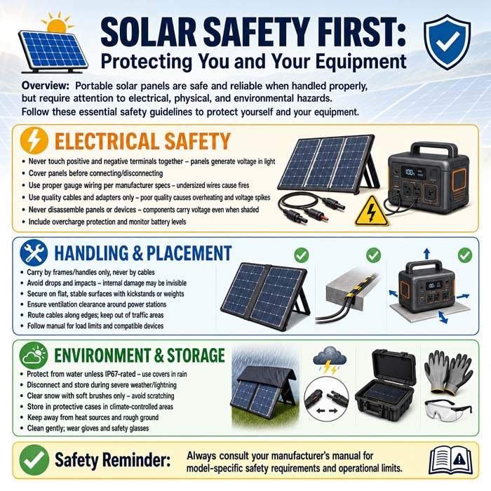 Safety Considerations for Portable solar panel - Protecting you and your equipment.