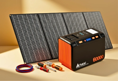 Full view of the Takki 222Wh Power Station with 40W Solar Panel as featured image.