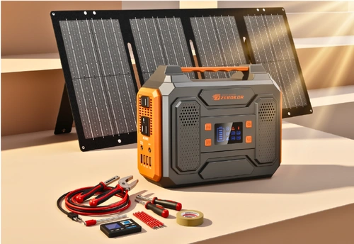 Full view of the ZeroKor Portable Power Station 280Wh 300W with Solar panel as featured image.